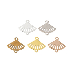 (52) Непрозрачная лаванда Латунные лазерные вырезанные полые соединительные подвески, фан-ссылки, разноцветные, 10.5x12x0.5 мм, отверстие : 1 мм