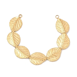 Настоящее золото 18K 304 подвески из нержавеющей стали, ионное покрытие (ip), очарование листа, реальный 18 k позолоченный, 41x49x2 мм, отверстие : 2 мм