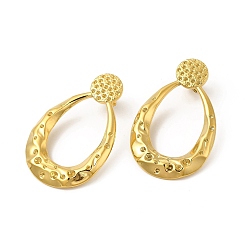 Real 18K Gold Plated Ion Plating(IP) 304 Stainless Steel Stud Earrings Findings, Rhinesstone Setting, Teardrop, Real 18K Gold Plated, 51.5x32mm, Pin: 0.8mm, Fit for 1~2.5mm Rhinestone