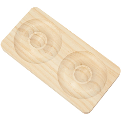 Rectangle Подставка для держателя для браслета из бука и колец, прямоугольные, 9.5x19x1.45 см