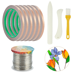 (52) Непрозрачная лаванда Наборы для скрапбукинга, включая нож для вскрытия писем из АБС-пластика, пластиковая щетка, медная ювелирная проволока и клейкие ленты, разноцветные