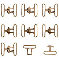 Античная Бронза Сплав застежками защелкой, находки застежек для одежды, античная бронза, 55x45x8 мм, 8 шт