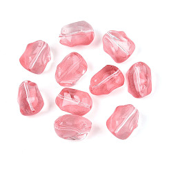 Светло-Коралловый Прозрачные стеклянные бусины, кролик, свет коралловый, 15x11.3~11.6x9.7~10 мм, отверстие : 1 мм