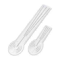 Clear 4Pcs 2 Styles Acrylic Mantra Painting Rulers, Clear, 150~302x68~80x3mm, 2pcs/style