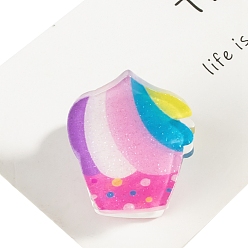 Ice Cream Акриловые коготь заколки, мороженое, 22x20x28 мм