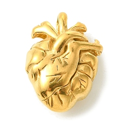 Золотой Вакуумное покрытие pvd 304 подвески из нержавеющей стали, шарма сердца, золотые, 24x18x10.5 мм, отверстие : 3.5 мм