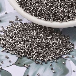 (DBS0021) Nickel Plated MIYUKI Delica Beads Small, Cylinder, Japanese Seed Beads, 15/0, (DBS0021) Nickel Plated, 1.1x1.3mm, Hole: 0.7mm, about 35000pcs/bag, 100g/bag