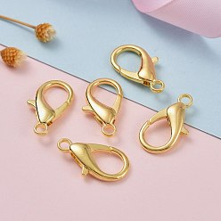 Golden Zinc Alloy Lobster Claw Clasps, Parrot Trigger Clasps, Cadmium Free & Lead Free, Golden, 21x12mm, Hole: 2mm