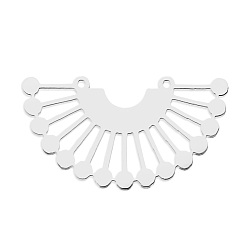 Нержавеющая Сталь Цвет Не тускнеет 201 подвесные звенья из нержавеющей стали, лазерная резка, вентилятор, цвет нержавеющей стали, 19.5x36x1 мм, отверстие : 1.2 мм