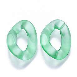 Средний Аквамарин Прозрачные акриловые связывая кольца, разъемы для быстрой связи, для изготовления бордюрных цепей, матовые, твист, средний аквамарин, 30x21x6 мм, внутренний диаметр: 16x8 мм