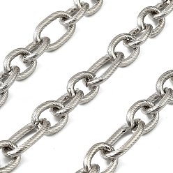 Нержавеющая Сталь Цвет 304 из нержавеющей стали Figaro цепи, несварные, с катушкой, , цвет нержавеющей стали, 22.5x13.5x3 mm и 16x12.5x3 mm