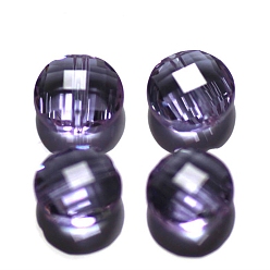 Лиловый Имитация Австрийские кристаллические шарики, класс AAA, граненые, плоско-круглые, сирень, 6x4 мм, отверстие : 0.7~0.9 мм