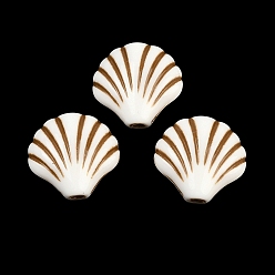 Shell Shape Бусины из непрозрачного акрила с морской тематикой, окрашенные аэрозольной краской., имитация оболочки, формы раковины, 17x18x8 мм, отверстие : 2.5 мм, Около 38 шт / 500 г