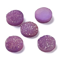 Индиго Натуральный druzy агата кабошоны, окрашенные, плоско-круглые, индиговые, 10x3 мм