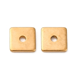 Золотой 304 из нержавеющей стали разделительные бусины, квадратный, ионное покрытие (ip), золотые, 5x5x1 мм, отверстие : 1.2 мм