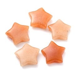 Red Aventurine Natural Red Aventurine Beads, No Hole, Star, 31x30.5x8~8.5mm