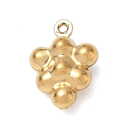 Oro 304 encantos de acero inoxidable, encantos de uva, dorado, 15x11x6 mm, agujero: 1 mm
