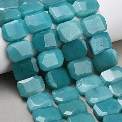 Бирюза Бусины из натурального белого нефрита, прямоугольные, граненые, бирюзовые, 15x20x6 мм, отверстие : 1.5 мм, около 25 шт / нитка, 14.96 дюйм (38 см)