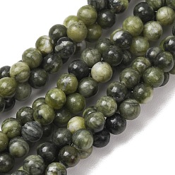 Olive Natural Taiwan Jade Beads Strands, Round, Olive, 6mm