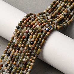 Унакит Природные Unakite бисер нитей, граненые, круглые, 2 мм, отверстие : 0.5 мм, около 226 шт / нитка, 15.55'' (39.5 см)