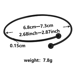 Черный Браслет-манжета из нержавеющей стали, браслеты крутящего момента, чёрные, внутренний диаметр: 2-5/8~2-7/8 дюйм (6.8~7.3 см)