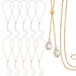 Платиновый & Золотой 10 шт. 2 цвета регулируются 304 изготовление ожерелья из нержавеющей стали, платиной и золотом, 25.59 дюйм (65 см), 6 шт / цвет