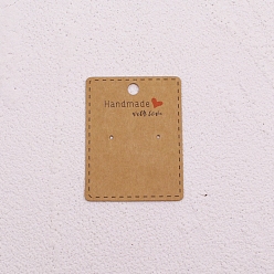 Перу Карточки для демонстрации ювелирных изделий из крафт-бумаги, для показа сережек, прямоугольные, Перу, 6.5x5 см