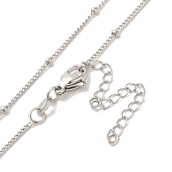 Платина Ожерелья-цепочки из латуни, платина, 17.99x0.08 дюйм (45.7x0.2 см)