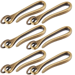 Античная Бронза 6 шт. застежки-крючки из сплава в тибетском стиле, с прыжковых колец, для изготовления брелка, античная бронза, 69x17.5x8.5 мм, отверстие : 13 мм