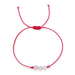 Weiß Verstellbare Armbänder aus Glasperlen und geflochtenem Nylonband, weiß, 11.02 Zoll (28 cm)
