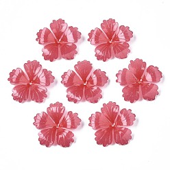 Cerise Des perles en plastique, fleur, cerise, 23x23.5x4mm, Trou: 1.2mm