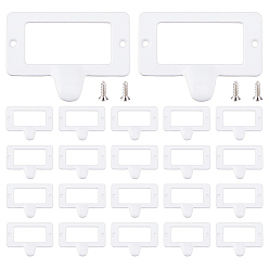 Other Color 25Pcs Rectangle Zinc Alloy Label Frame Card Holder, for Drawer, Jewelry Box Accessories, with Screw, 43.5x58.5x2.3~14mm