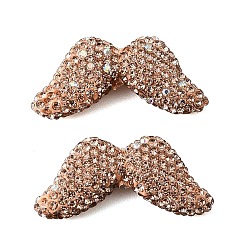 Сочный Персик Ручной полимерной глины шариков Rhinestone, усы, сочный персик, 17x36.5x8.5 мм, отверстие : 1.5 мм