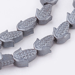 Nicht-magnetischen Hämatit Unmagnetische synthetischen Hämatitkornen Stränge, matt, Mais, 6x4.5x3 mm, Bohrung: 0.8 mm, ca. 66 Stk. / Strang, 15.1 Zoll (38.5 cm)