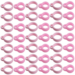 Pink 60шт 2 стиль силиконовый кулон, для изготовления электронных стилусов и зажигалок, кольцо, розовые, 16x12~13x6 мм, отверстие : 2.5 мм, 8 мм внутренним диаметром, 30 шт / стиль