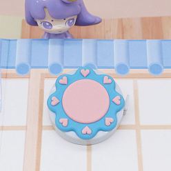 Pink Солнце с сердцем ПВХ и полиэтиленовая рулетка, мягкая выдвижная швейная рулетка, для тела, шитье, портной, ткань, розовые, 50x50x21 мм