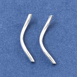 Серебро 925 серебро бусы трубка, серебряные, 20x1.5 мм, отверстие : 0.8 мм