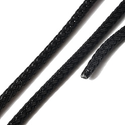 Черный Плетеный шнур из нержавеющей стали, для diy craft, текстурированная круглая, чёрные, 3 мм, около 32.81 футов (10 м) / рулон