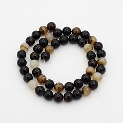 Black Agate Dyed Black Agate Round Bead Strands, 8mm, Hole: 1mm, about 49pcs/strand, 15.7 inch