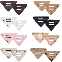 Mixed Color 16Pcs 8 Colors 2-Hole PU Leather Buttons, Triangle, Mixed Color, 36x54x5mm, Hole: 15x3mm, 2pcs/color 