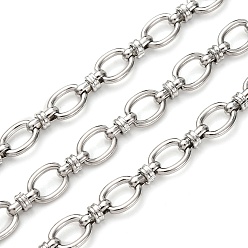 Нержавеющая Сталь Цвет 304 цепи овальные из нержавеющей стали, несварные, цвет нержавеющей стали, 9x7x1.5 мм
