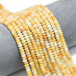 Топаз Нефрит Природный Топаз нефрита бисер нитей, матовые, рондель, 4x2 мм, отверстие : 0.9 мм, около 167~173 шт / нитка, 15.16~15.35 дюйм (38.5~39 см)