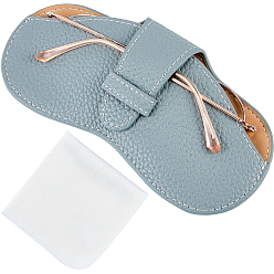 Серый 1чехол для очков из искусственной кожи, для очков, солнцезащитные очки протектор, с 1квадратной салфеткой для чистки очков из замшевого волокна, серые, сгиб: 87x175x8 мм, развернуть: 163x175x8 мм