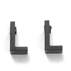 Letter L 304 подвески из нержавеющей стали с ионным покрытием (IP), алфавит, электрофорез черный, letter.l, 8x4.5x3 мм, отверстие : 1.8 мм