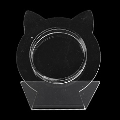 Cat Shape Прозрачные акриловые подставки для демонстрации браслетов с наклонной задней частью, форма кошки, 7x4.5x7.5 см