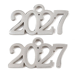 Нержавеющая Сталь Цвет 201 подвески из нержавеющей стали, число 2027 прелести, цвет нержавеющей стали, 8.5x16x1 мм, отверстие : 1.6 мм