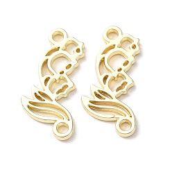 Golden Eco-Friendly Alloy Connector Charms, Hollow Flower Links, Golden, 19x9.5~10x1mm, Hole: 1.6mm