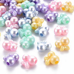 Mixed Color Opaque Acrylic Beads, Cherry, Mixed Color, 13x13x8mm, Hole: 3.5mm