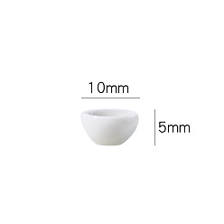 Белый Мини фарфоровые миски, для аксессуаров для кукольного домика, притворяясь опорными украшениями, белые, 10x5 мм
