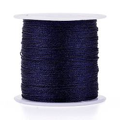 Indigo Polyester Braided Metallic Thread, for DIY Braided Bracelets Making and Embroidery, Indigo, 0.4mm, 6-Ply, about 54.68 yards(50m)/roll